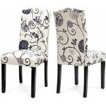 Set of 2 Dining Chairs Ergonomic High Backrest Upholstered Fabric. - R14.7.