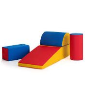 5-Piece Foam Baby Climb and Crawl Activity Play Set-Red. -R13a.5.