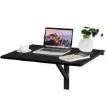 31.5 x 23.5 In Wall Mounted Folding Desk Black . - R13.a.9.