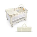 3 IN 1 CONVERTIBLE BASSINET COT WITH CHANGING TABLE AND TOY BAR. - R13a.13.