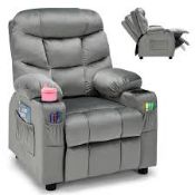 Honeyjoy Kids Youth Recliner Chair Velvet Fabric Armrest Sofa. - R13a.13.