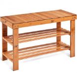 3 Tier Bamboo Bench Storage Shoe Shelf-Natural. - R14.10