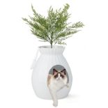 Smart Plant Cat Litter Box with Electronic Odor Removal and Sterilization-White. - R13a.5.