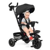 Folding Baby Tricycle with 360° Swivel Seat and Adjustable Canopy. - R13a.5.