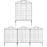 COSTWAY 4 Panels Steel Decorative Garden Fence Folding. - R13a.13.