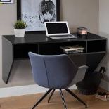 Costway 42.5 in. Rectangle Black Wood Floating Desk. - R14.12.