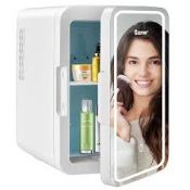 10 L Portable AC/DC Beauty Fridge with LED Mirror-White. - R14.14. Combining cooler, warmer,