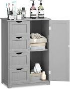 DORTALA Bathroom Floor Cabinet, Side Storage Organizer Cabinet. - R14.10.