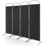 Costway 4 Panels Folding Room Divider 6 Ft Tall Fabric Privacy Screen Black - ER53