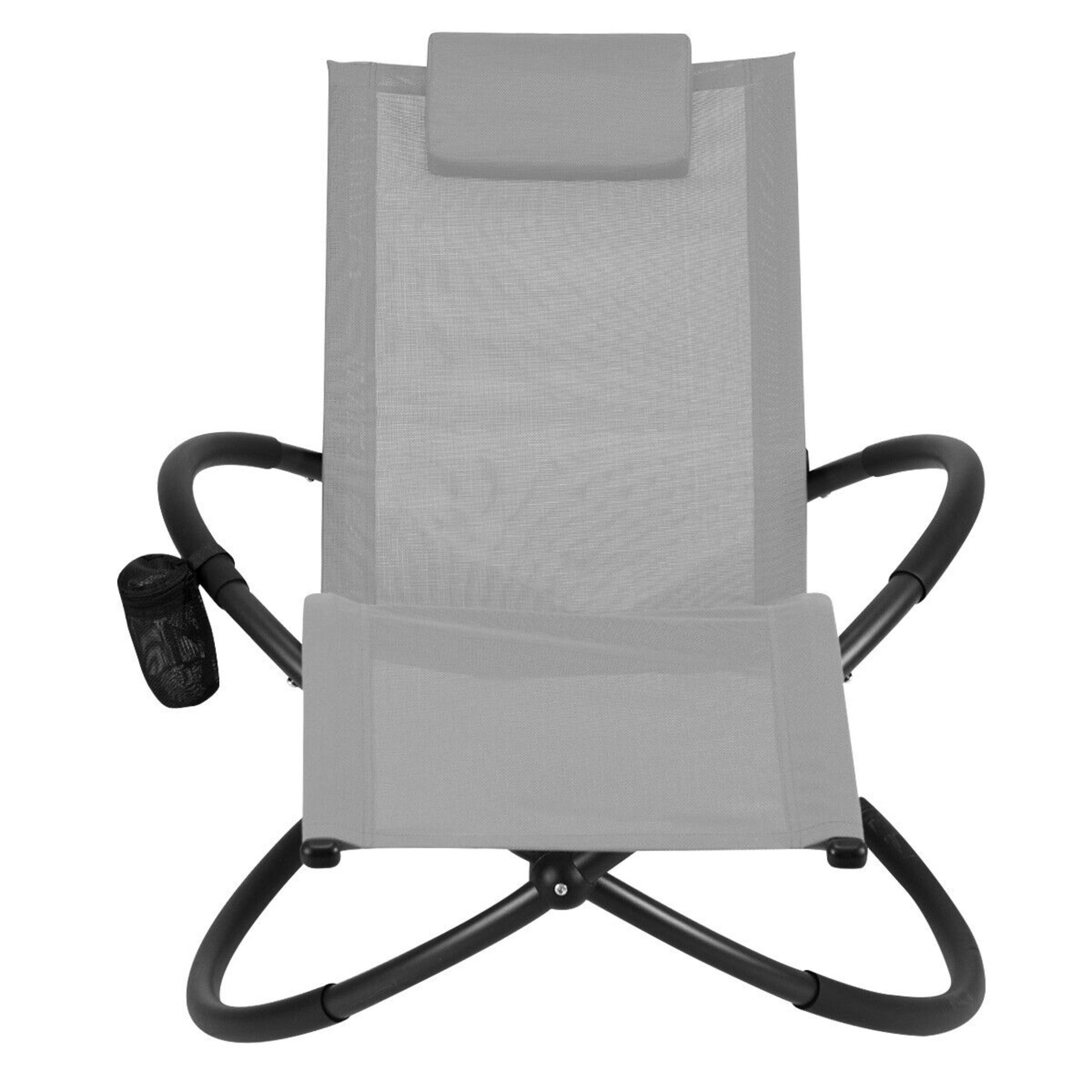 Outdoor Rocking Chair Zero-Gravity Orbital Rocker Lounger with Head Pillow - ER54