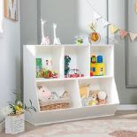 5-Cubby Kids Toy Storage Organizer Wooden Bookshelf Display Cabinet Natural - ER54