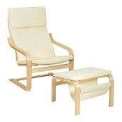 Costway Sponge Relax Lounge Chair & Padded Ottoman Set - ER53
