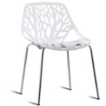 Set of 6 Accent Armless Modern Dining Chairs with Plastic Feet Pads - ER54