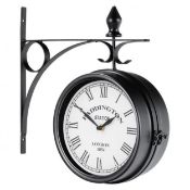 Vintage Wall-Mounted Double-Sided Wall Clock for Indoor and Outdoor - ER53