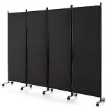 Costway 6 ft. Black 3-Panel Room Divider - ER53