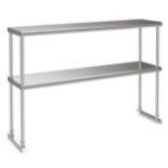 Double Tier Stainless Steel Overshelf with Adjustable Lower Shelf - ER53