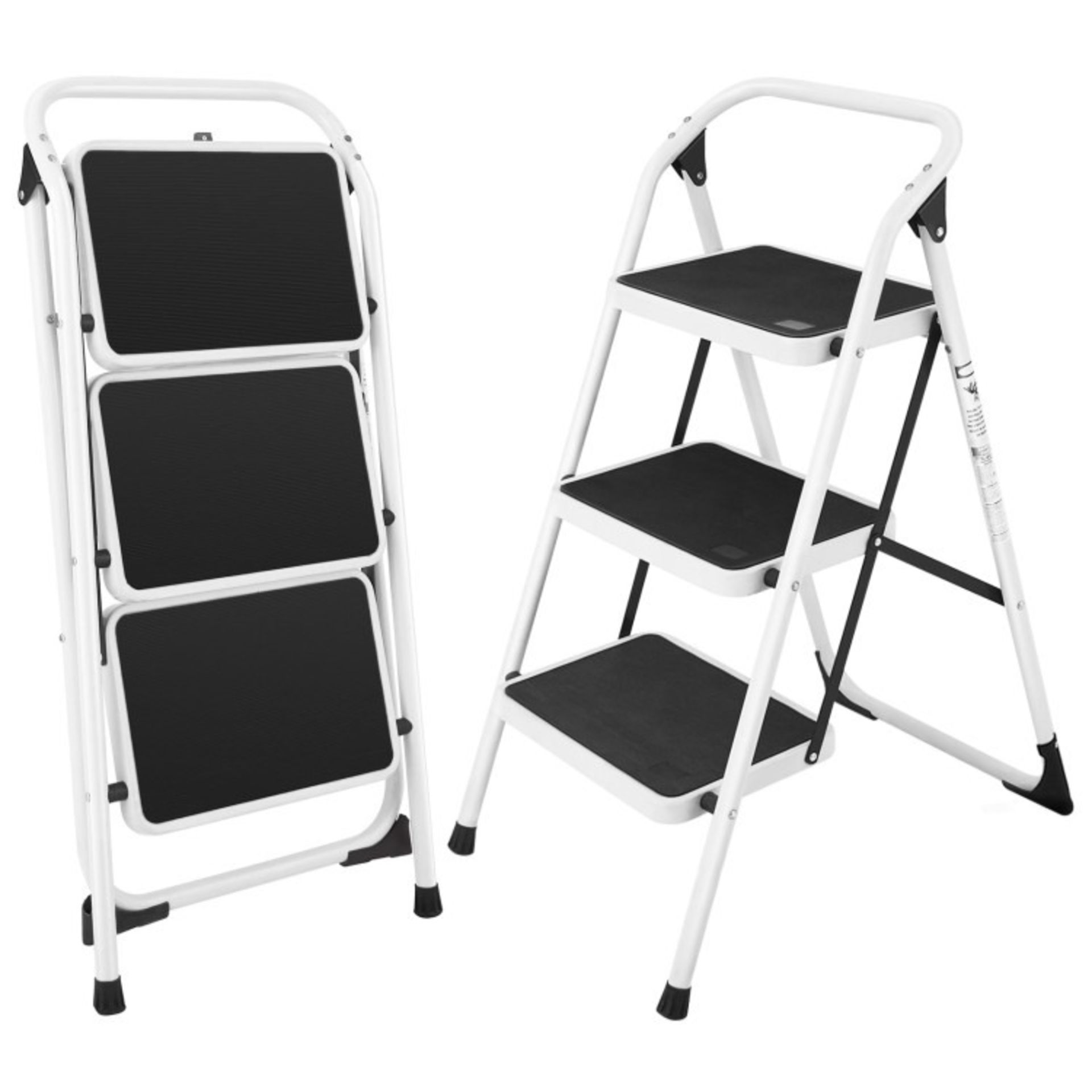 Folding 3-Step Ladder with Handgrip and Anti-Slip Platform - ER54