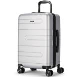 Silver 20" Luggage Hardside Suitcase Carry On w/Spinner Wheel - ER54