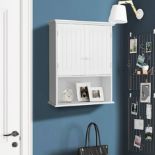 Bathroom Wall Cabinet, Wooden Storage Cupboard with Double Door - ER54