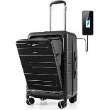20" Carry on Suitcase with USB Charging Port, Laptop Compartment, TSA Lock and 4 Spinner Wheels -
