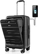20" Carry on Suitcase with USB Charging Port, Laptop Compartment, TSA Lock and 4 Spinner Wheels -