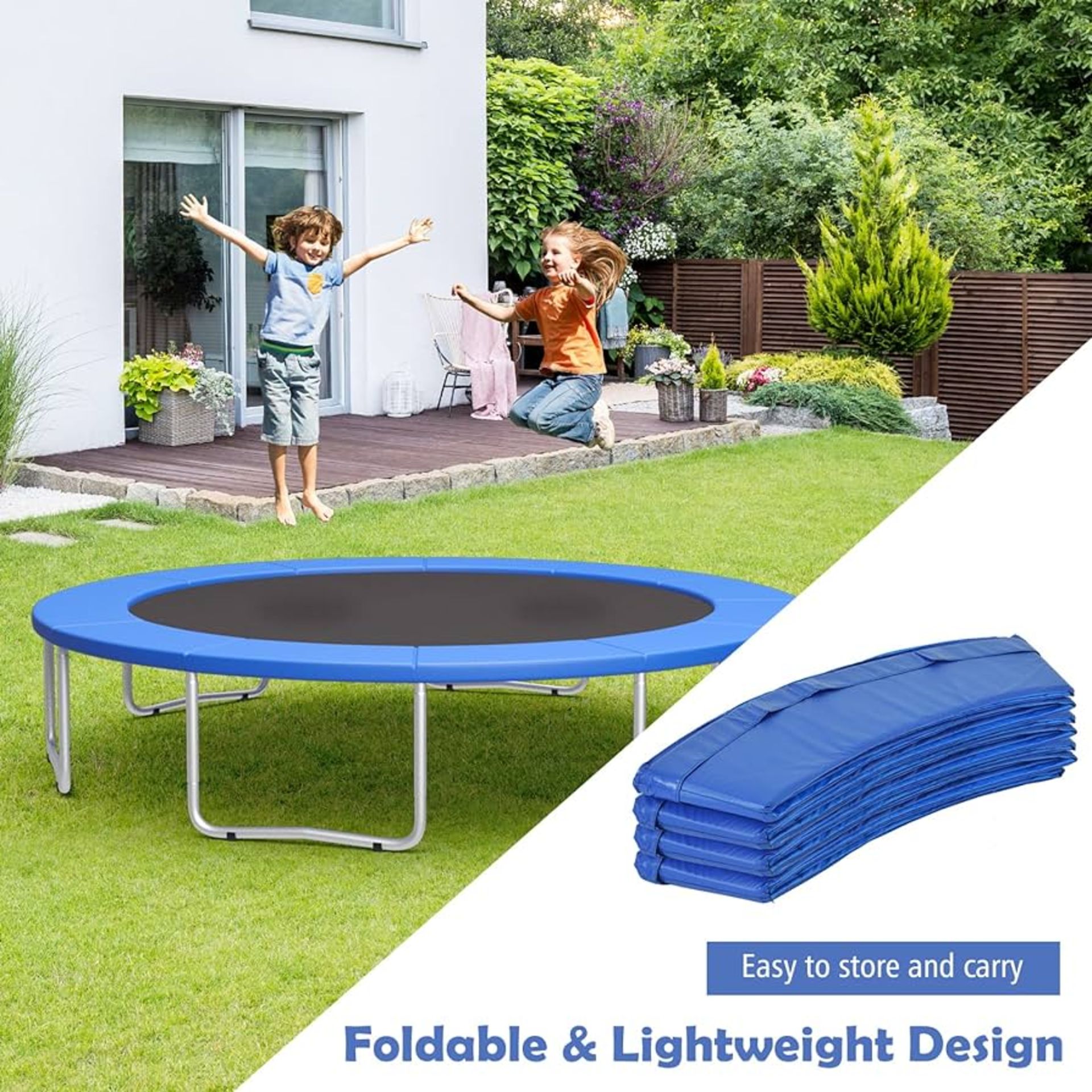 14FT/4.2M Trampoline Replacement Safety Pad Universal Trampoline Cover Blue - ER54