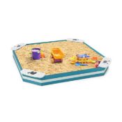 Kids Wooden Sandbox with 4 Built-in Seats for Backyard Sand Play - ER53