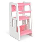 Kids Non-slip Kitchen Step Stool Toddler Learning Stool with Double Safety Rails - ER53