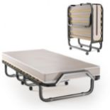Folding Bed with 10 cm Memory Foam Mattress and Wheels - ER54