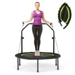 40" Foldable Adjustable Trampoline Fitness Rebounder w/Resistance Bands Home Gym - ER53