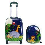 2Pc 12" 16" Kids Luggage Set Suitcase Backpack School Travel Case ABS - ER53