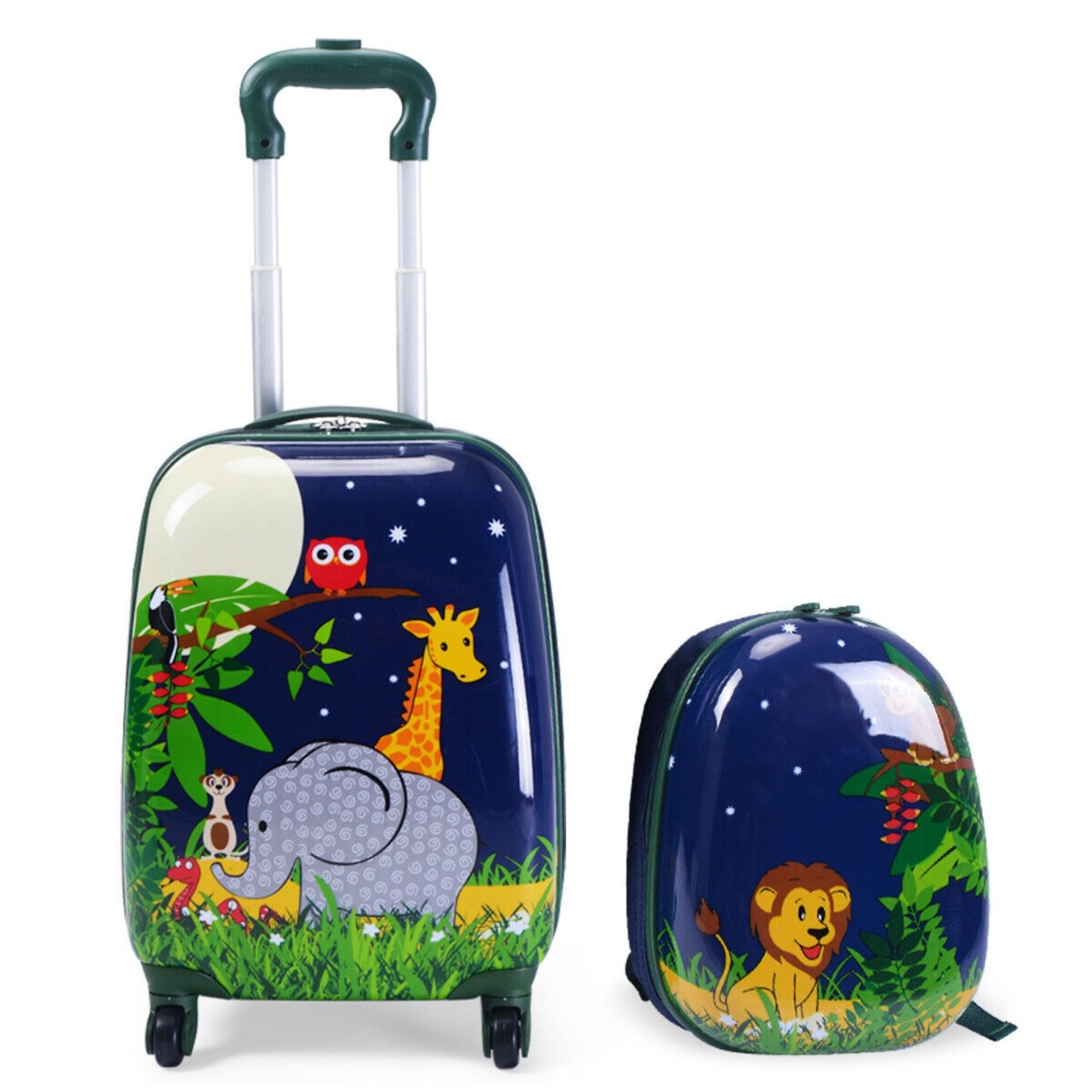 2Pc 12" 16" Kids Luggage Set Suitcase Backpack School Travel Case ABS - ER53