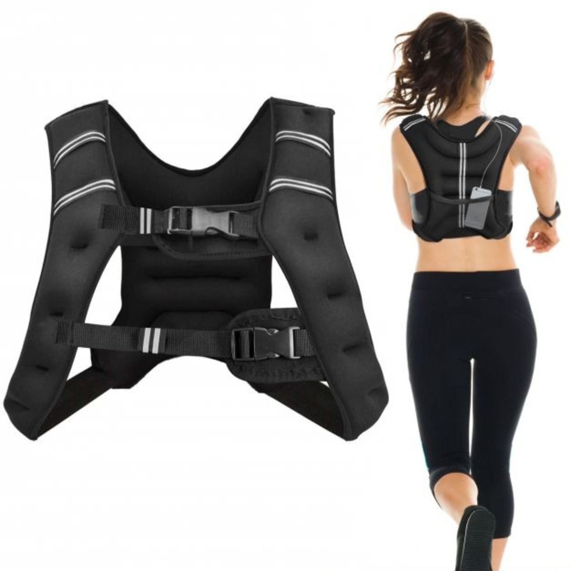 15KG weight vest training vest with reflective strips and adjustable strap fitness vest - ER54