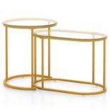 Modern Marble Look Stacking Nesting Coffee Table Set - ER53