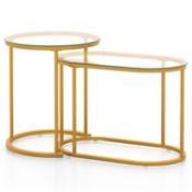 Modern Marble Look Stacking Nesting Coffee Table Set - ER53