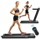 2 in 1 Home Treadmill, 2.25HP Folding Walking Running Machine with Dual LED Displays - ER54