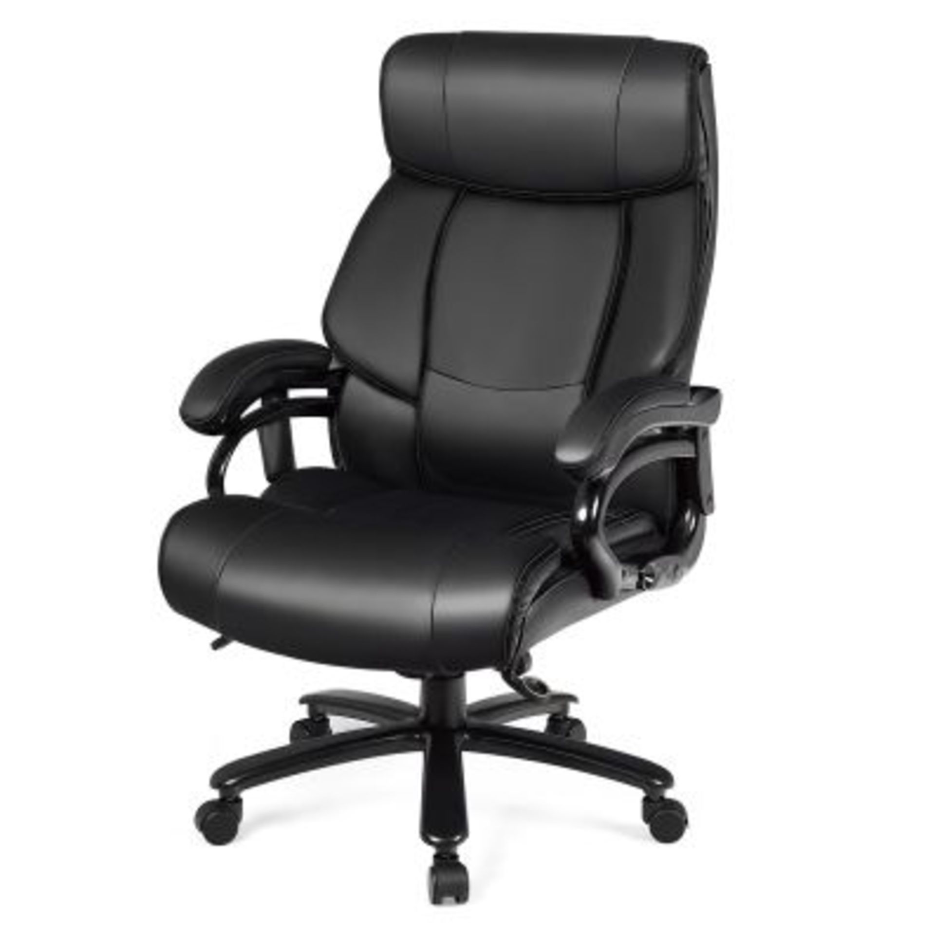 PU Leather Massage Office Chair with Thick Foam Cushion Black - ER54
