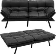 2/3 Seater Convertible Sofa Bed, Click Clack Sleeper Couch with Reclining Backrest - ER54