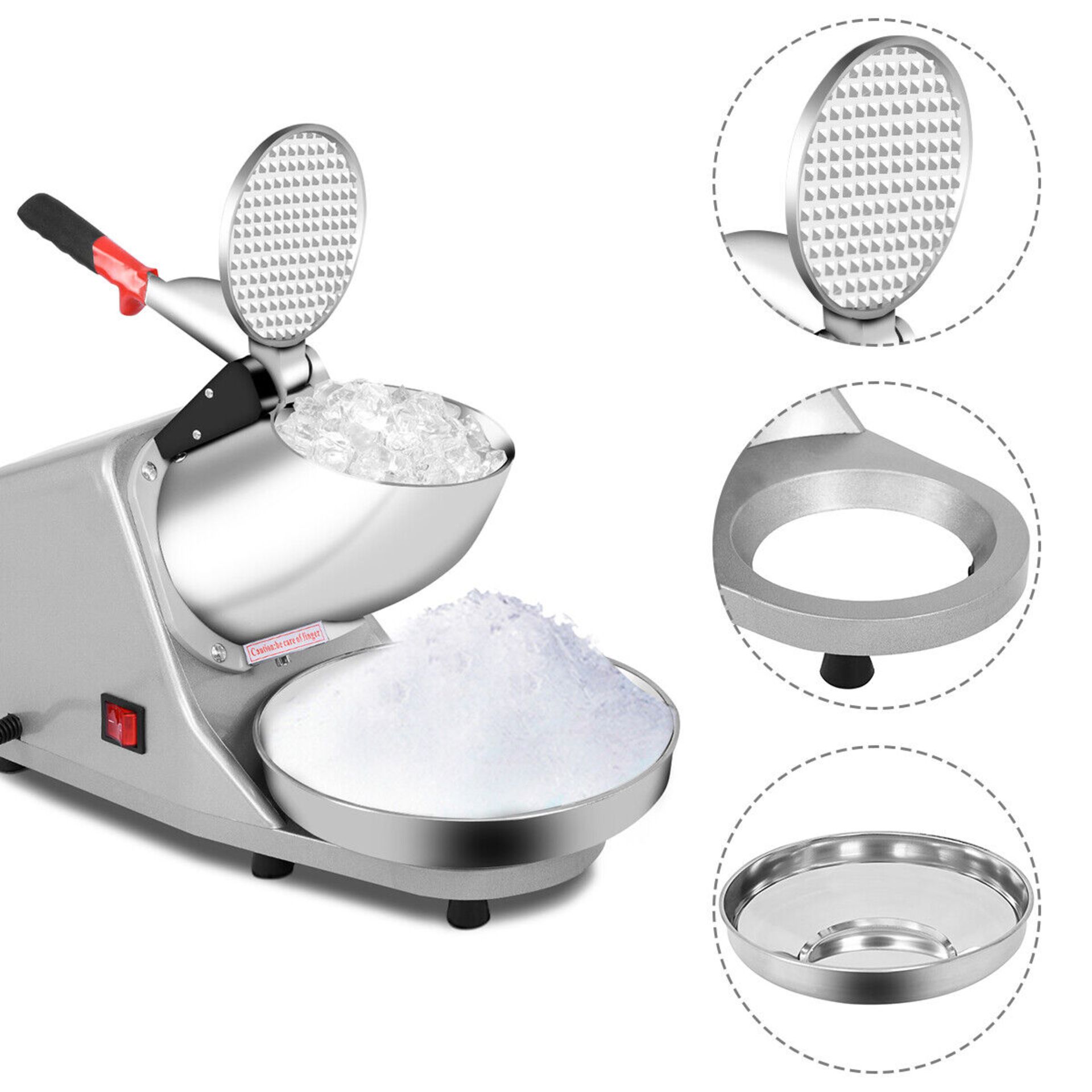 Ice Crusher Electric Ice Shaver Machine Stainless Steel Snow Cone Maker 200W - ER54