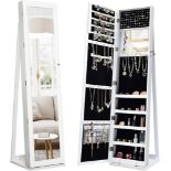 3-in-1 Jewelry Cabinet, Lockable Jewelry Armoire Storage Unit - ER54