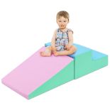 2-Piece Toddler Climb Slide Crawl Activity Play Set Indoor Soft Foam Toy - ER53