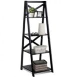 4 Tier Wooden Ladder Shelving Unit - ER53