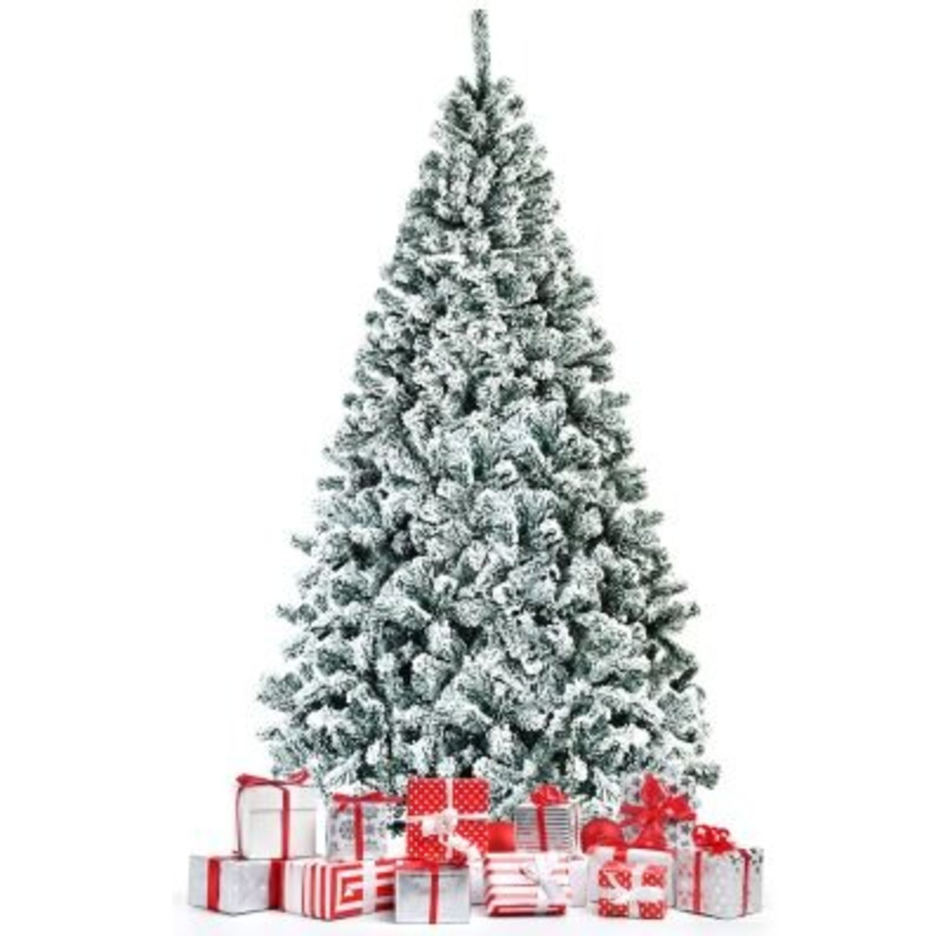 225cm Artificial Christmas Tree Snow Fir Metal Standard Christmas Tree - ER54