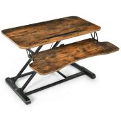 Height-adjustable Ergonomic Sit-Stand Desk with Metal Frame and Clamping Plates - ER53