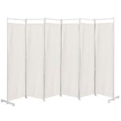 6-Panel Folding Room Divider - White - ER53