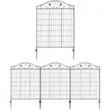 4 Panels Folding Iron Decorative Garden Fence Interlockable - ER54