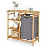 Bamboo Laundry Basket, Bathroom Floor Cabinet Dirty Clothes Laundry Hamper - ER54