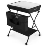 Changing Station Folding Baby Changing Table with Wheels Black - ER53