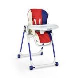 Folding Baby High Chair with Lockable Wheels and Removable Trays and Cushion-Colourful - ER54