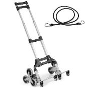 Folding Stair Climbing Cart Portable Hand Truck Utility Dolly w/ Bungee Cord - ER53